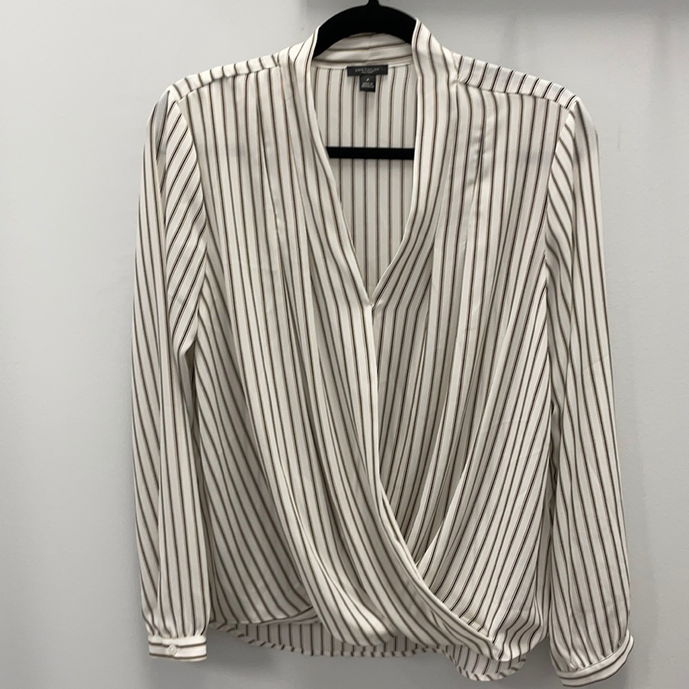 Striped long sleeve blouse